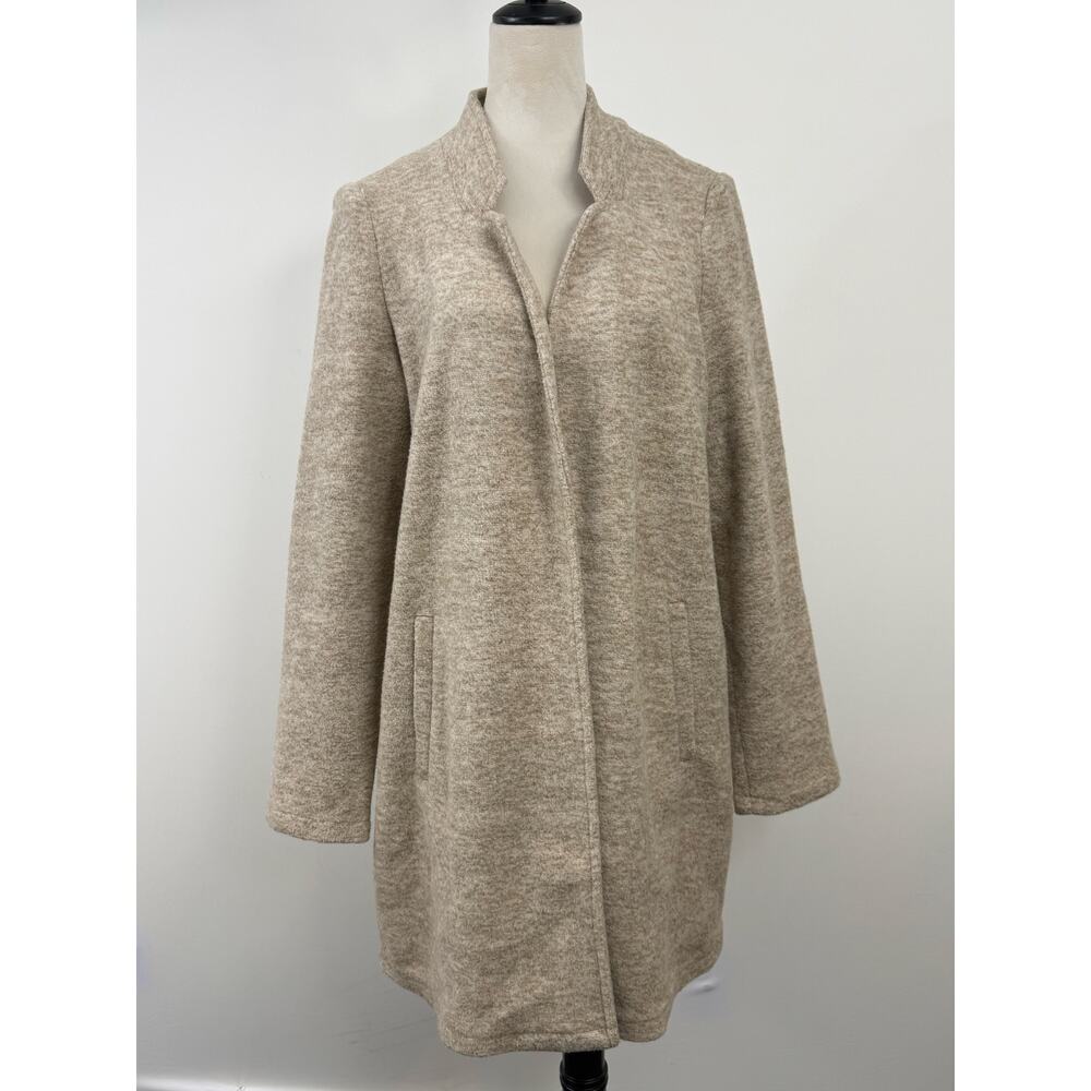 Vero‎ Moda Heathered Tan Long Knit Coat Womens Size XL Lagenlook Minimalist